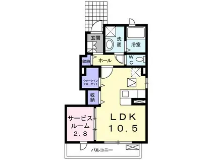 サニーヒルハウス(1LDK/1階)の間取り写真