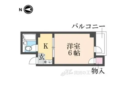 ロイヤルハイツ武庫之荘(1K/1階)の間取り写真