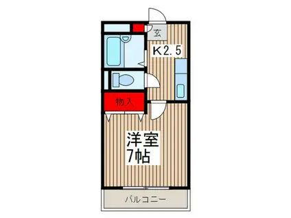 メルベーユ北原台(1K/3階)の間取り写真