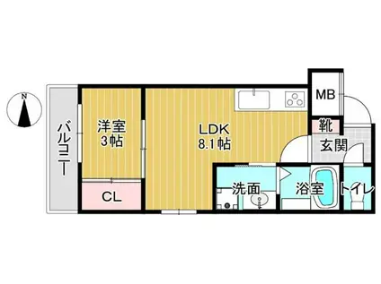 アドバンスコート四条堀川(1LDK/2階)の間取り写真