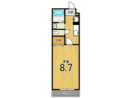 シュペリール(1K/1階)の間取り写真