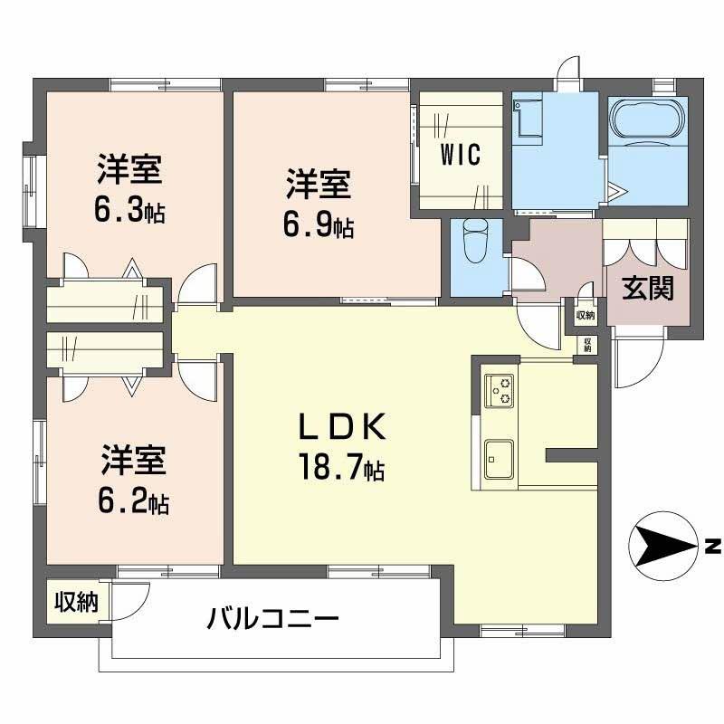 エミネンス山本(3LDK/2階)の間取り写真