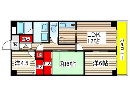 ノルンII稲本(3LDK/4階)の間取り写真