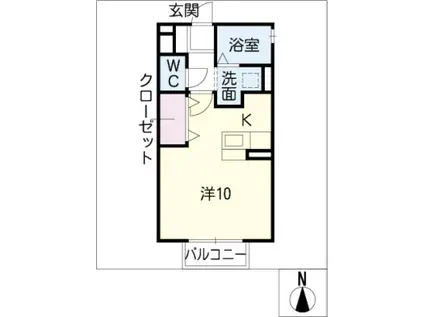 メゾン クレール(ワンルーム/1階)の間取り写真