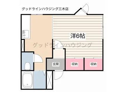 ファレ神明(1K/1階)の間取り写真