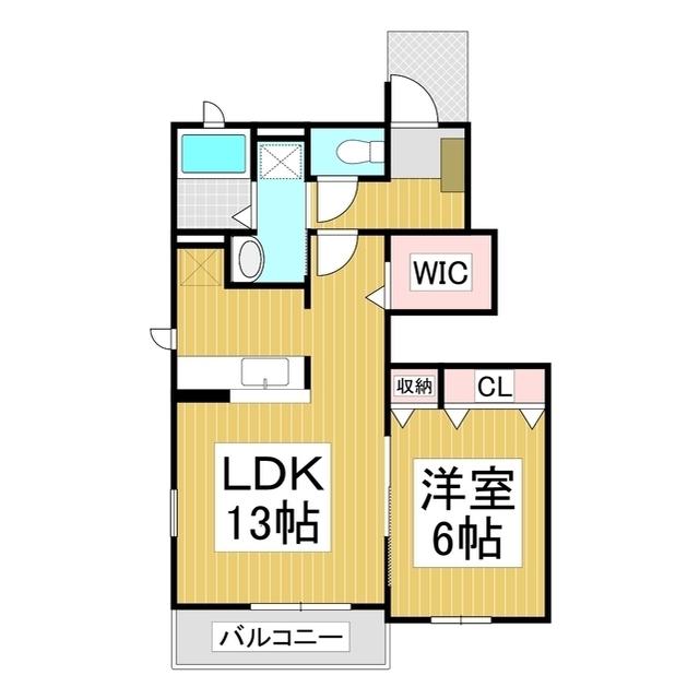 クラールB(1LDK/1階)の間取り写真