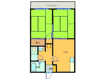 メゾン田中(2DK/2階)の間取り写真