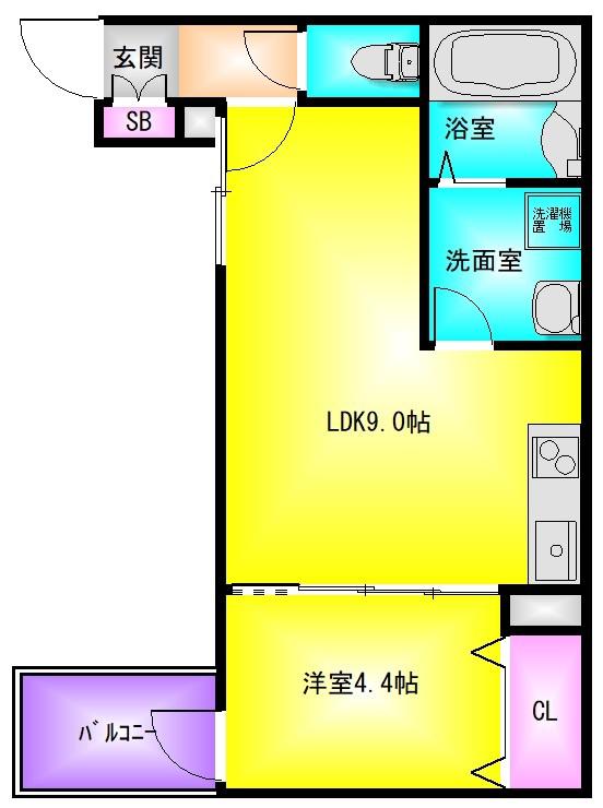 LINO久宝寺(1LDK/1階)の間取り写真