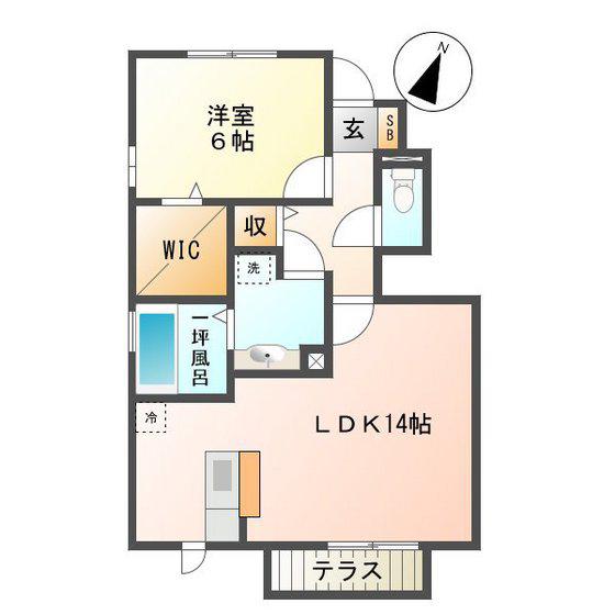 セジュール桜(1LDK/1階)の間取り写真