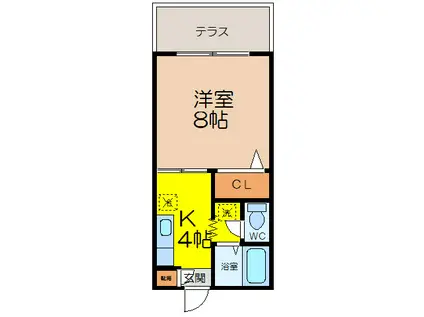 ピアッツア本庄(1K/1階)の間取り写真