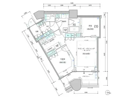 パークタワー勝どきサウス(2LDK/10階)の間取り写真