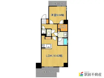ROPPONMATSU VIEW APA(1LDK/8階)の間取り写真