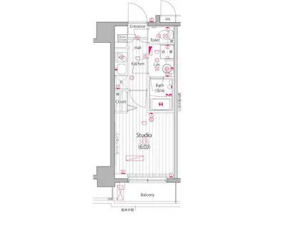 ガーラ・グランディ池袋(1K/4階)の間取り写真