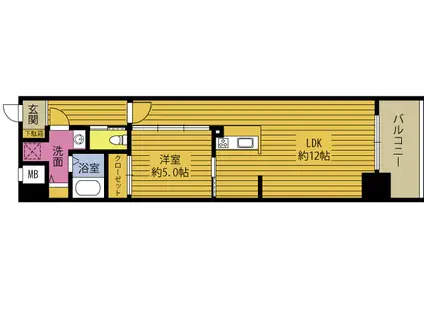 REGINA南大分(1LDK/7階)の間取り写真