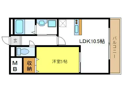シュテルンハイム(1LDK/3階)の間取り写真