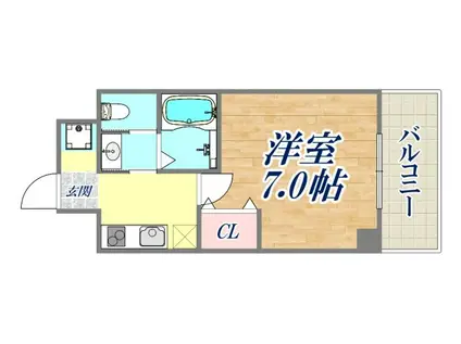 AILE魚崎南(1K/1階)の間取り写真