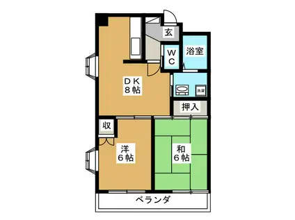 第10頼長ビル(2DK/3階)の間取り写真