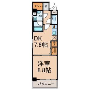 ENCHANTE泉(1DK/8階)の間取り写真