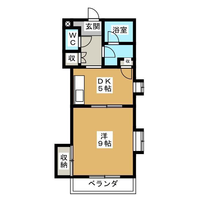 ハイツ ファンファン(1DK/2階)の間取り写真