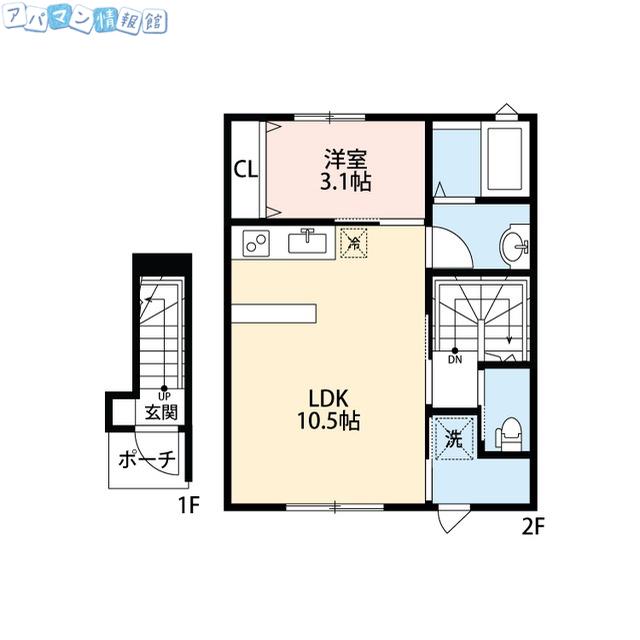 VILLEKARASUMARUI(1LDK/2階)の間取り写真