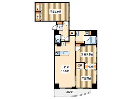 ロワール横濱レムナンツ(3LDK/12階)の間取り写真