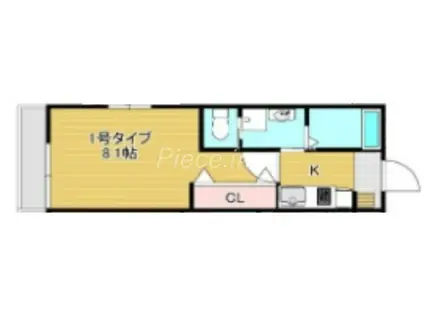 リアコート塚本(1K/2階)の間取り写真