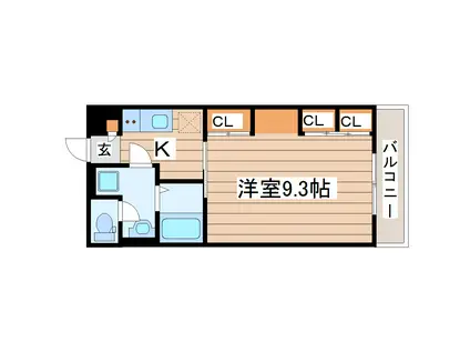 リブリ・ヴィータ(1K/3階)の間取り写真