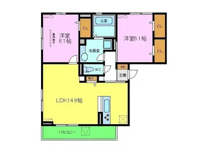 N-FLATS町田(1K/10階)の間取り写真