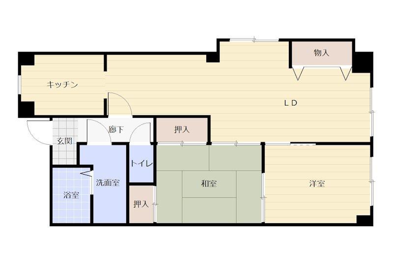 パルシティ西大路(2LDK/8階)の間取り写真