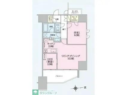 トラープランド翠命館(1LDK/11階)の間取り写真