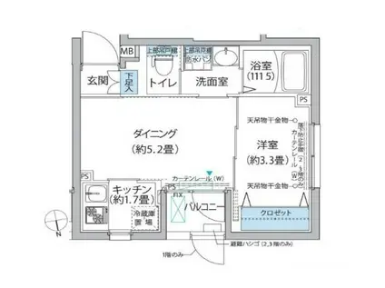 PERSICA NAKANO(1DK/1階)の間取り写真