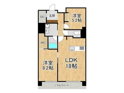 GATO浜大津(2LDK/10階)の間取り写真