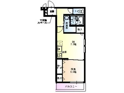 フジパレス西脇I番館(1DK/1階)の間取り写真