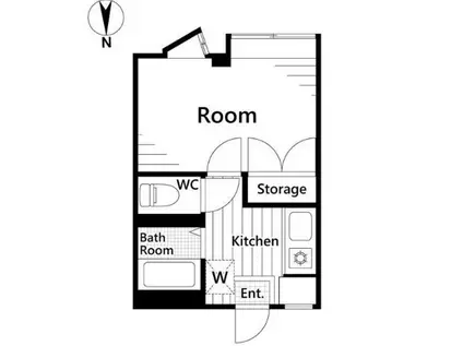 ウィステリア(1K/1階)の間取り写真