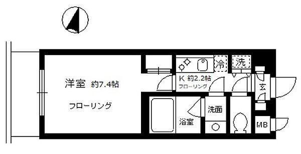 ラ・グランドゥール白金(1K/3階)の間取り写真