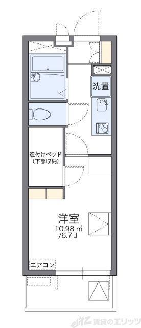 レオパレスクロスロード岸部(1K/4階)の間取り写真