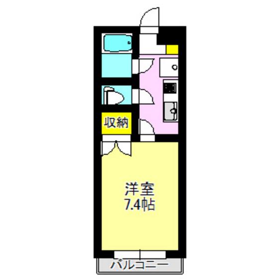 ガーデンプレイス中居町(1K/2階)の間取り写真