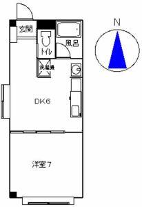 サンヒルズ(1DK/3階)の間取り写真