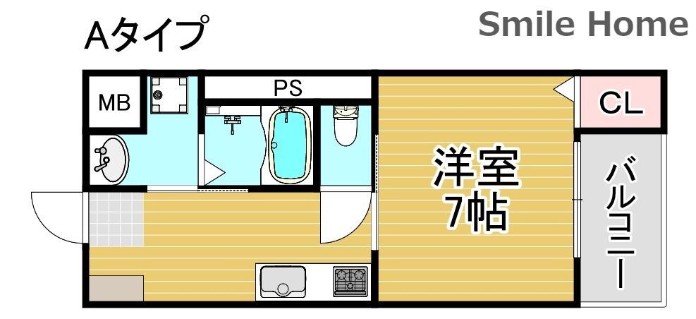 グランシャリオ(1K/4階)の間取り写真