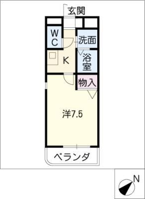 SUNPISCES(1K/3階)の間取り写真