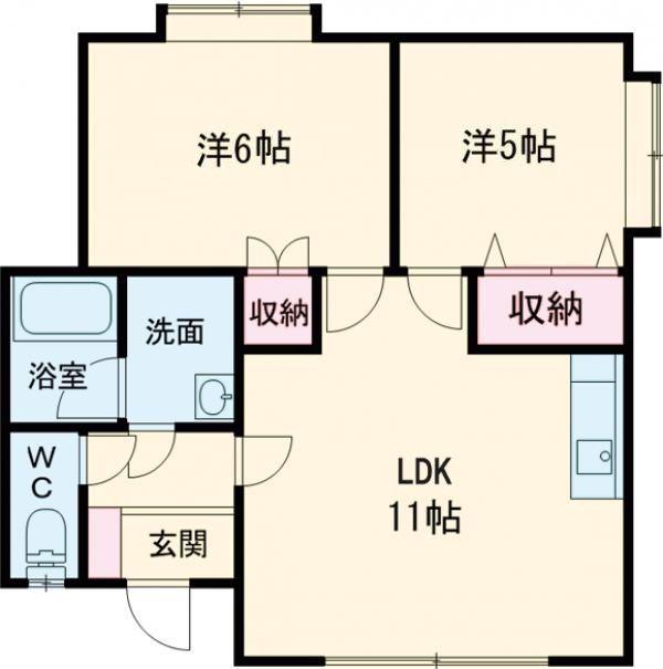 レインボーハウス澄川NO3(2LDK/2階)の間取り写真