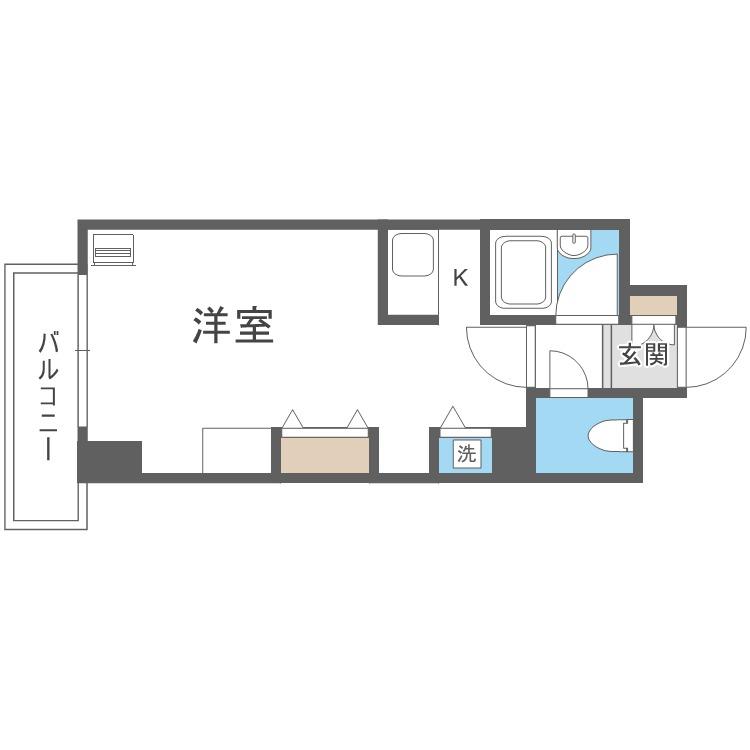 アブニール桑園(1K/2階)の間取り写真