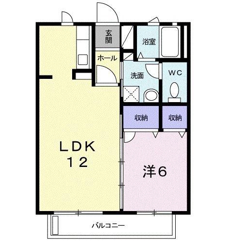 アイリス(1LDK/2階)の間取り写真
