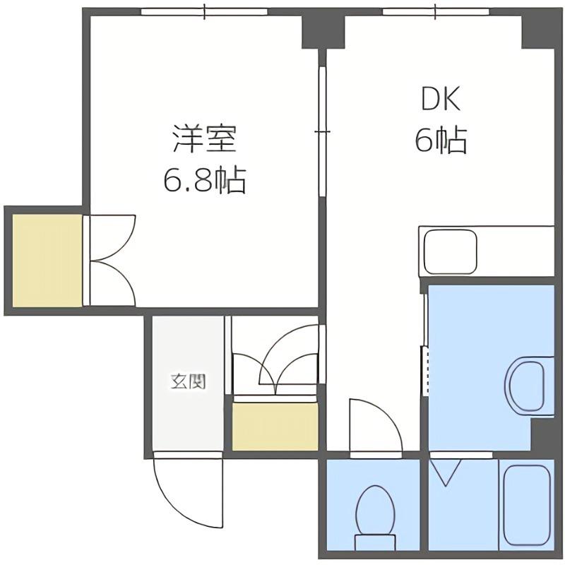 第2くきつマンション(1DK/3階)の間取り写真