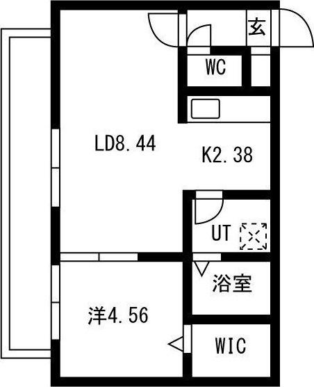 HARNESS 南11条(1LDK/2階)の間取り写真