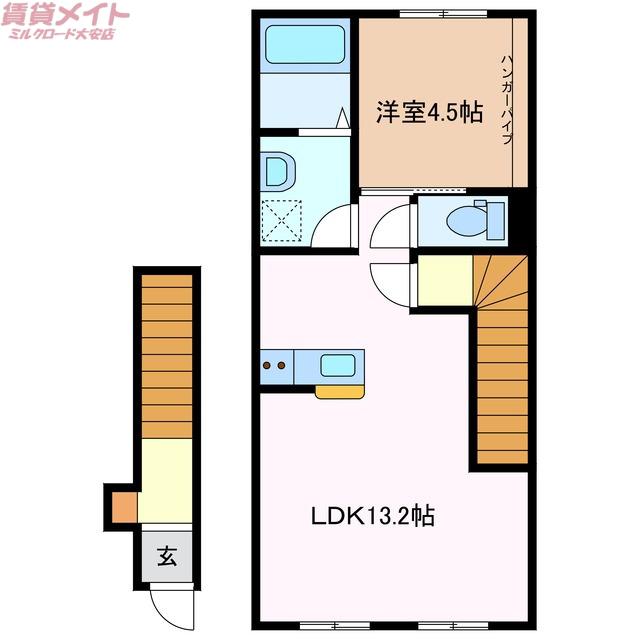 ソフィア(1LDK/2階)の間取り写真