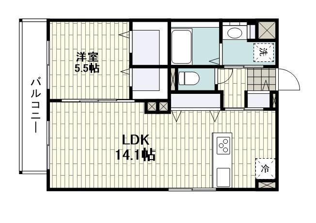 アネシス池上(1LDK/1階)の間取り写真