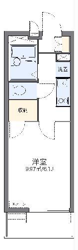レオパレスホワイトヒルズ西生田(1K/3階)の間取り写真