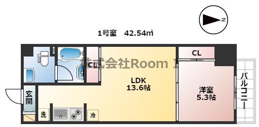URESIDENCE TEMMABASHI(1LDK/7階)の間取り写真
