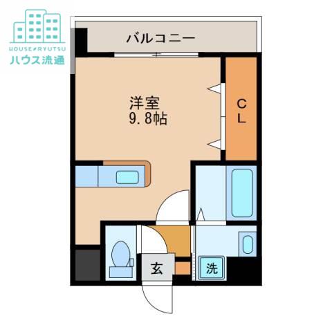 アイヒルズスミヨシ(ワンルーム/4階)の間取り写真